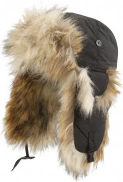 Pelshue - MJM Trapper Hat Taslan With Faux Fur (Sort/Natur)