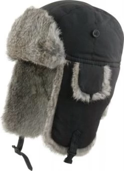 Pelshue - MJM Trapper Hat Taslan With Rabbit Fur (Sort)