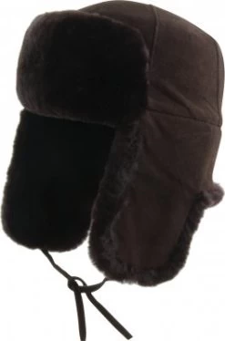 Pelshue - MJM Trapper Hat Goat Suede Lambskin (Brun)