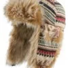 Pelshue - MJM Ladies Trapper Hat Knit With Faux Fur