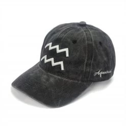 Caps - Gårda Zodiac Sign Aquarius (sort) -Mode Hat zodiacsignsaquarius keps cap 03
